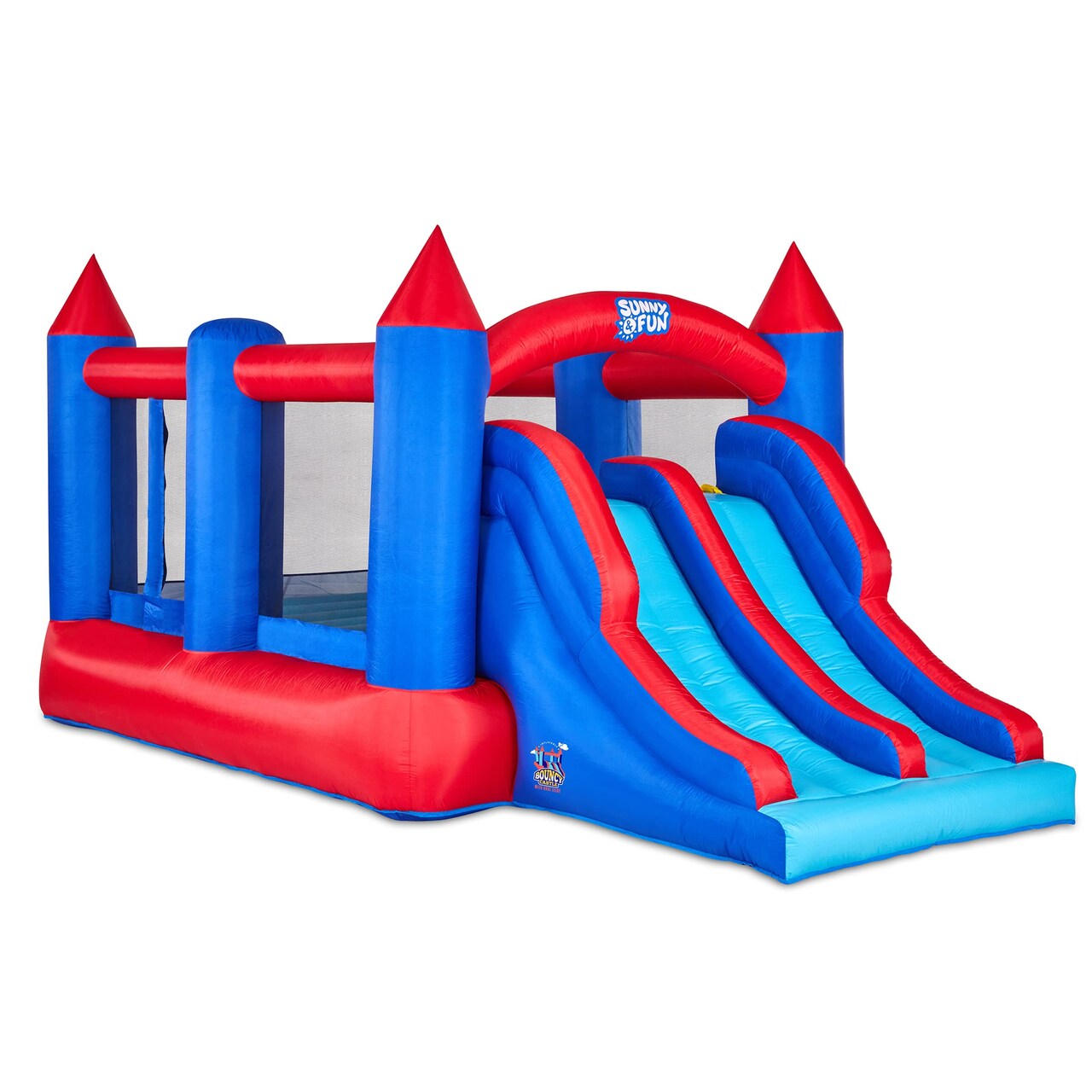 Sunny & Fun Bounce House, Inflatable Bounce House with Slide with Included Air Pump & Carrying Case